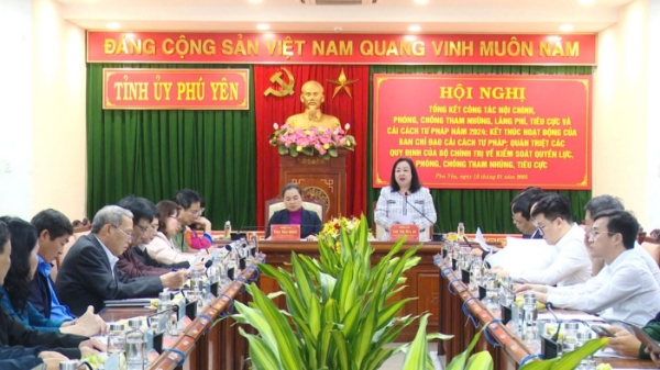 Hiển thị chi tiết cho Phú Yên tổ chức Hội nghị tổng kết công tác nội chính, PCTN, tiêu cực, cải cách tư pháp năm 2024; kết thúc hoạt động của Ban Chỉ đạo Cải cách tư pháp tỉnh; quán triệt các quy định của Bộ Chính trị về kiểm soát quyền lực, PCTN, tiêu cực Hình ảnh cho bài viết Phú Yên tổ chức Hội nghị tổng kết công tác nội chính, PCTN, tiêu cực, cải cách tư pháp năm 2024; kết thúc hoạt động của Ban Chỉ đạo Cải cách tư pháp tỉnh; quán triệt các quy định của Bộ Chính trị về kiểm soát quyền lực, PCTN, tiêu cực